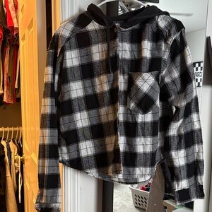Classic Black and White Plaid Kids Shirt